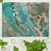 Linge De Cuisine Peach & Turquoise Acrylic pour Abstract (Plié)