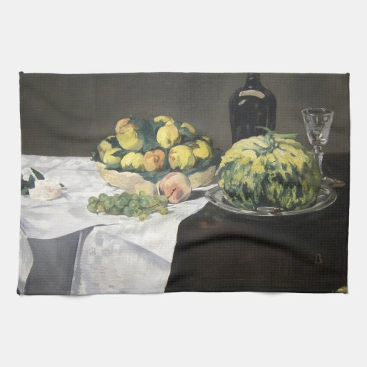Linge De Cuisine Peaches au citron de la vie morte par Manet Impres (Horizontal)