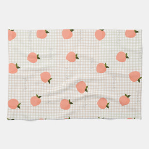 Linge De Cuisine Peachify Gingham de pêche