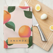 Linge De Cuisine Peachs Motifs de pêche personnalisés (Quart Plié)