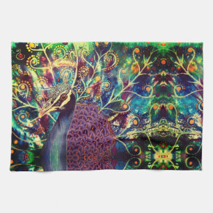 Linge De Cuisine Peacock kaléidoscope boho coloré art abstrait