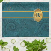 Linge De Cuisine Peacock monogrammé pour la cuisine (Plié)