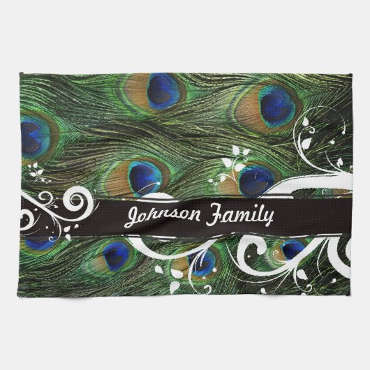 Linge De Cuisine Peacock Swirl (Horizontal)