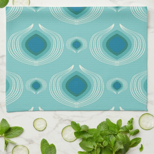 Linge De Cuisine Peacock turquoise (Plié)