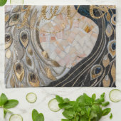 Linge De Cuisine Peacocks Gold Parties scintillant Love Blush Rose (Plié)