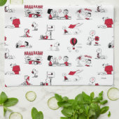 Linge De Cuisine PEANUTS | Motif rouge et noir (Plié)