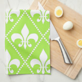 Linge De Cuisine Pear Green Fleur de Lis (Quart Plié)
