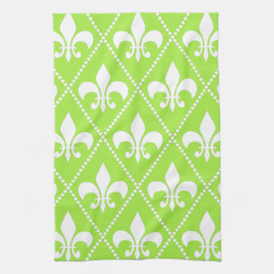 Linge De Cuisine Pear Green Fleur de Lis