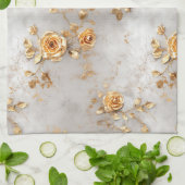 Linge De Cuisine Pearl Gold Roses Floral (Plié)
