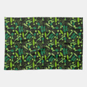 Linge De Cuisine Peas motif 01.bw Black BG (Horizontal)