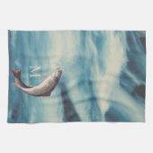 Linge De Cuisine Pêche à la truite pêcheur Blue River Monogramme (Horizontal)