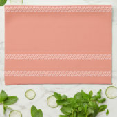 Linge De Cuisine Pêche et blanc  (Plié)