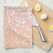 Linge De Cuisine Pêche et parties scintillantes grises de charme (Quart Plié)