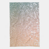 Linge De Cuisine Pêche et parties scintillantes grises de charme (Vertical)