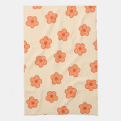 Linge De Cuisine Pêche Orange Tropical Floral Botanique Été (Vertical)