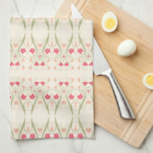 Linge De Cuisine Pêche pêche et vert (Quart Plié)