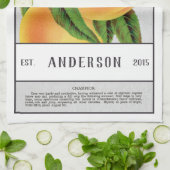 Linge De Cuisine Pêches botaniques personnalisables (Plié)