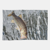 Linge De Cuisine Pêcheur de basse de saut personnalisable (Horizontal)