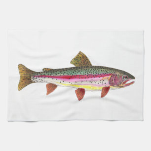 Linge De Cuisine Pêcheur de poissons de pêche de la truite arc-en