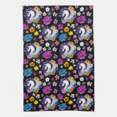 Linge De Cuisine Pegasus Noir Floral (Vertical)