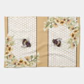Linge De Cuisine Peigne de miel et fleurs d'abeilles (Horizontal)