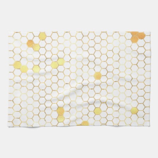 Linge De Cuisine Peigne d'or blanc élégant (Horizontal)