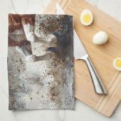 Linge De Cuisine Peindre Un Cheval Qui Traverse L'Eau (Quart Plié)