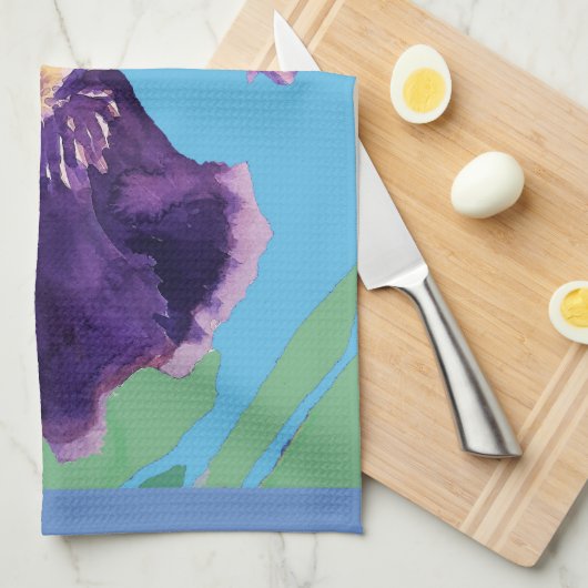 Linge De Cuisine Peinture à l'aquarelle de Iris (Quart Plié)