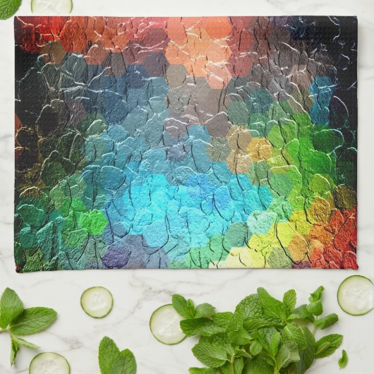 Linge De Cuisine Peinture Abstraite | Couleurs dynamiques (Plié)