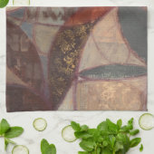 Linge De Cuisine Peinture Abstraite de feuilles florales par Norman (Plié)