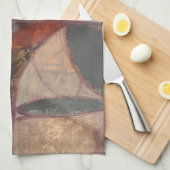 Linge De Cuisine Peinture Abstraite de feuilles florales par Norman (Quart Plié)