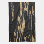 Linge De Cuisine Peinture Abstraite en marbre noir or (Vertical)