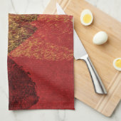 Linge De Cuisine Peinture abstraite jaune rouge (Quart Plié)