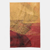 Linge De Cuisine Peinture abstraite jaune rouge (Vertical)