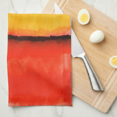 Linge De Cuisine Peinture Abstraite rouge moderne (Quart Plié)