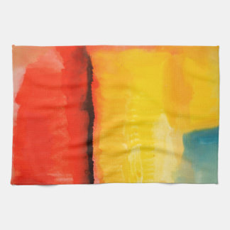 Linge De Cuisine Peinture Abstraite rouge moderne