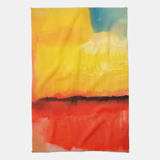 Linge De Cuisine Peinture Abstraite rouge moderne (Vertical)