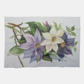 Linge De Cuisine Peinture acrylique de la vigne Lilac Clematis (Horizontal)