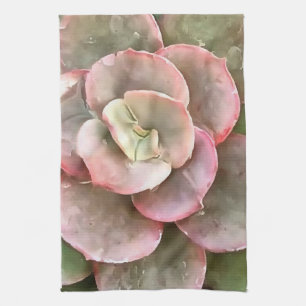 Linge De Cuisine Peinture acrylique Succulente Echeveria Cactus