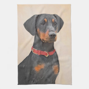 Linge De Cuisine Peinture allemande Pinscher peinture art animal or