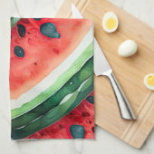 Linge De Cuisine Peinture aquarelle de pastèque (Quart Plié)