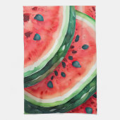 Linge De Cuisine Peinture aquarelle de pastèque (Vertical)