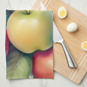 Linge De Cuisine Peinture aquarelle des pommes (Quart Plié)