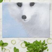 Linge De Cuisine Peinture Arctic Fox - Art original de la faune (Plié)