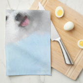 Linge De Cuisine Peinture Bichon Frise - Cute Original Chien Art (Quart Plié)