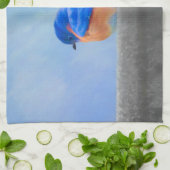 Linge De Cuisine Peinture Bluebird - Art original pour oiseaux (Plié)