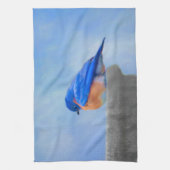 Linge De Cuisine Peinture Bluebird - Art original pour oiseaux (Vertical)