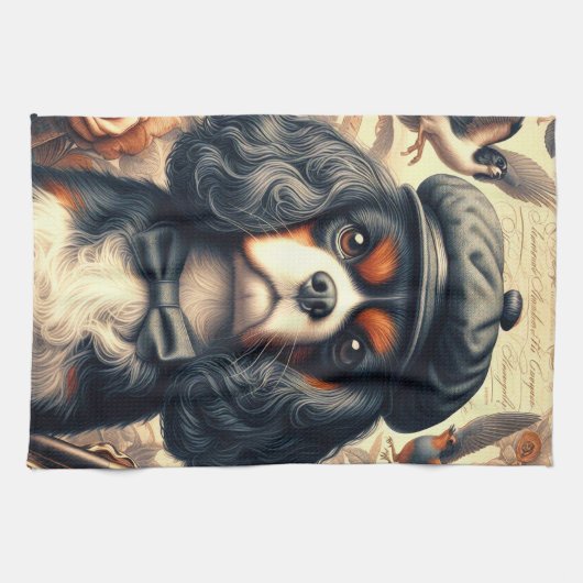 Linge De Cuisine Peinture Cavalier King Charles Spaniel (Horizontal)