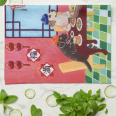 Linge De Cuisine Peinture chinoise de restaurant de Labrador (Plié)