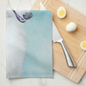 Linge De Cuisine Peinture de Borzoi (Blanc) - Joli Chien d'origine (Quart Plié)